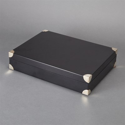 Lot 602 - Sterling Silver Mounted Black Lacquered...