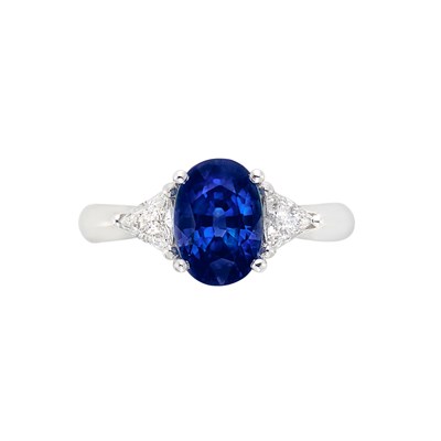 Lot 3264 - Platinum, Sapphire and Diamond Ring