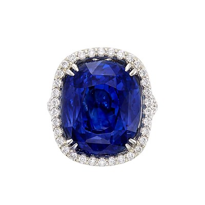 Lot 3438 - White Gold, Sapphire and Diamond Ring