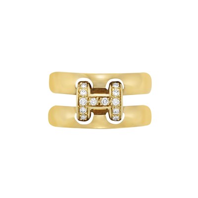 Lot 3017 - Gold and Diamond Ring, Hermes, France