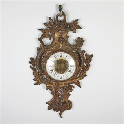 Lot 481 - Rococo Style Cast Metal Cartel Clock Second...