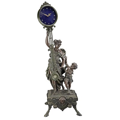 Lot 563 - Art Nouveau Style Cast Faux Bronze and Painted...
