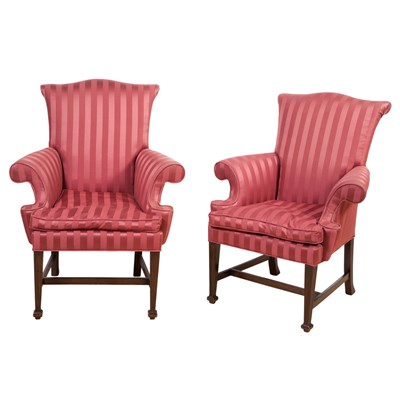 Lot 146 - Pair of Georgian Style Upholstered Mahogany...