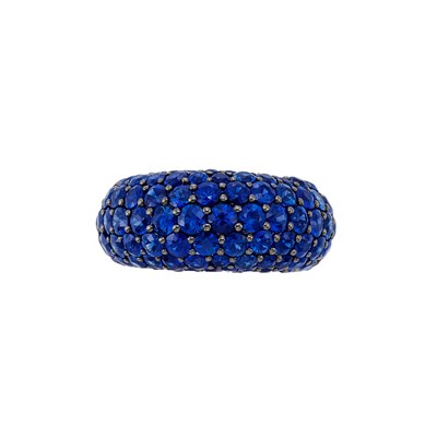 Lot 344 - White Gold and Sapphire Bombé Ring, Piranesi