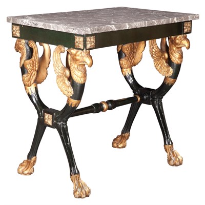 Lot 516 - Empire Style Gilt-Metal Mounted Painted Side...
