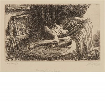 Lot 121A - John Sloan NUDE READING; CROUCHED NUDE AND...