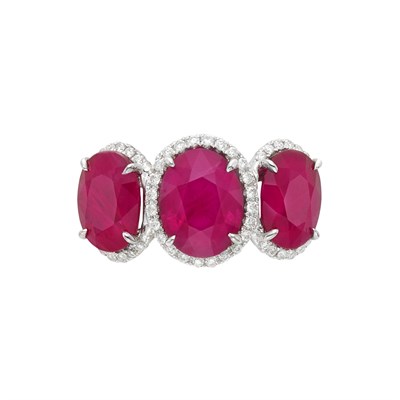 Lot 3227 - White Gold, Ruby and Diamond Ring, Piranesi