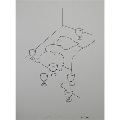 Lot 24 - Mark Kostabi American, b. 1960 Ignorance is...