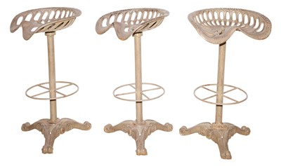 Lot 135 - Group of Three Painted Cast Iron Stools Baker...
