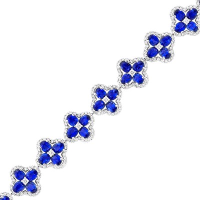 Lot 3266 - White Gold, Sapphire and Diamond Bracelet