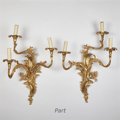 Lot 307 - Set of Four Louis XV Style Gilt-Metal...