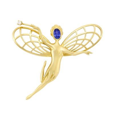 Lot 410 - Gold, Sapphire and Diamond Fairy Brooch, Van Cleef and Arpels