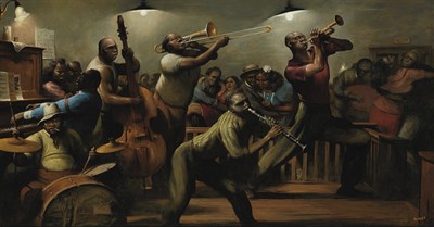 Lot 120 - Robert Riggs American, 1896-1970 Jazz on a...