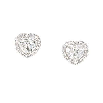Lot 347 - Pair of White Gold and Diamond Stud Earrings