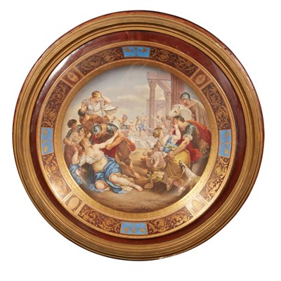 Lot 335 - Vienna Style Porcelain Plate Framed Diameter...