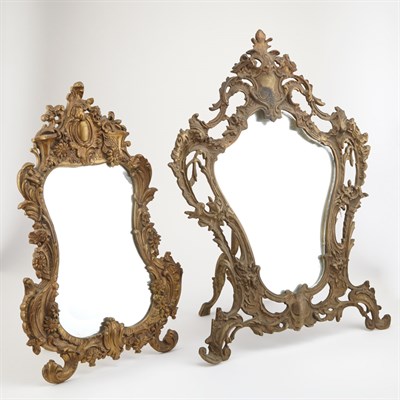 Lot 655 - Two Rococo Style Metal Dressing Table Mirrors...