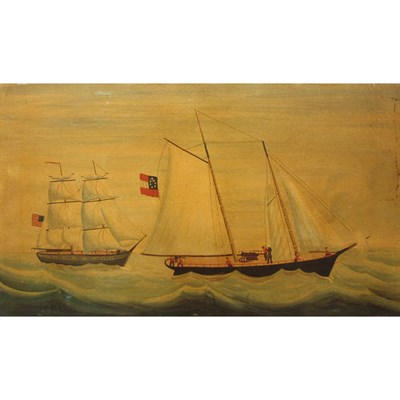 Lot 6 - American School 19th Century Raising the Sails...