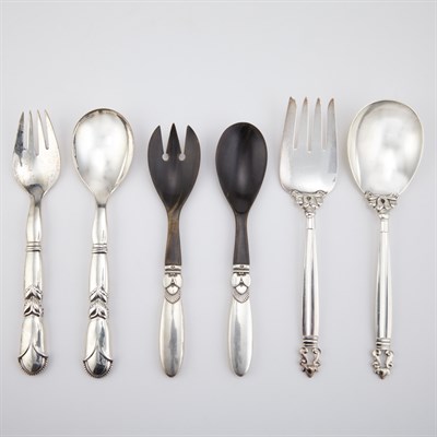 Lot 400 - Group of Georg Jensen Sterling Silver Serving...