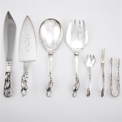 Lot 395 - Group of Georg Jensen Sterling Silver Serving...