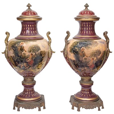 Lot 644 - Pair of French Style Gilt-Metal Mounted and...