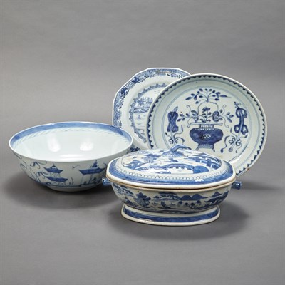Lot 310 - Group of Chinese and Continental Blue and...