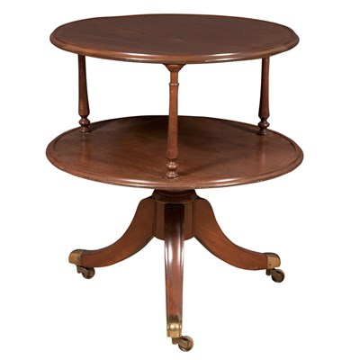 Lot 484 - Regency Mahogany Two-Tier Side Table Height 31...