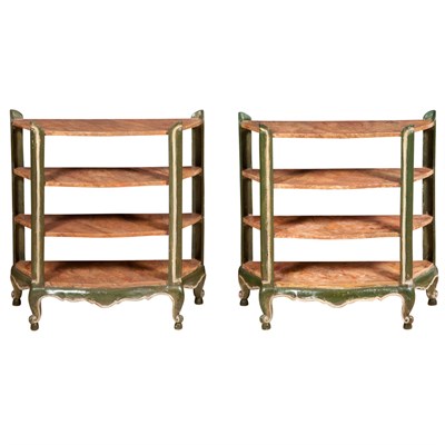 Lot 482 - Pair of Faux Marble Etageres Height 30 inches,...