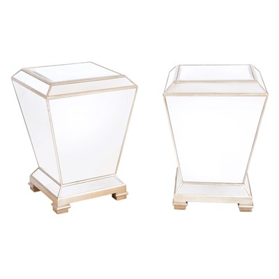 Lot 119 - Pair of Art Deco Style Mirrored Pedestals...