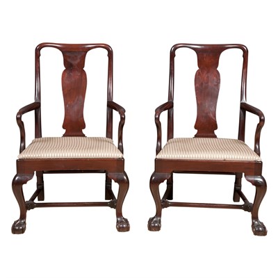 Lot 152 - Pair of George II Style Mahogany Armchairs