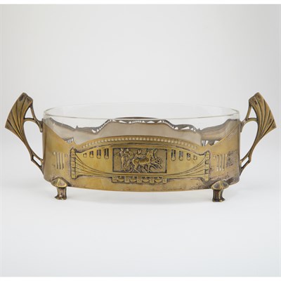 Lot 665 - Austrian Jugendstil Metal and Glass Jardiniere...
