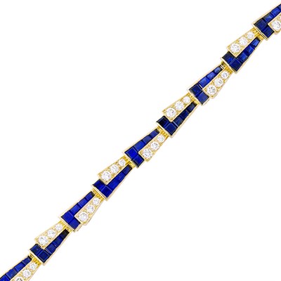 Lot 271 - Gold, Diamond and Sapphire Bracelet, Oscar Heyman Brothers
