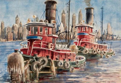 Lot 102 - Reginald Marsh American, 1898-1954 Tugboats,...