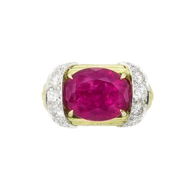 Lot 391 - Gold, Platinum, Rubellite and Diamond Ring, David Webb