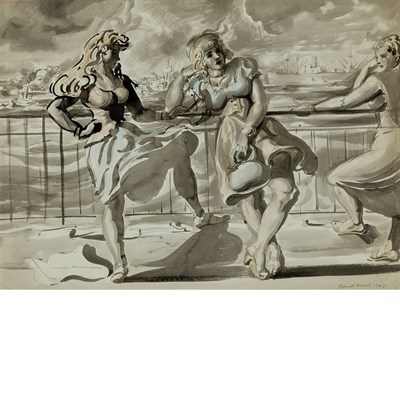 Lot 90 - Reginald Marsh American, 1898-1954 Girls on a...