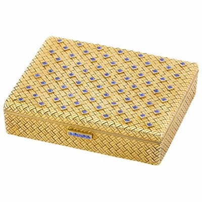 Lot 385 - Gold and Sapphire Compact, Van Cleef & Arpels