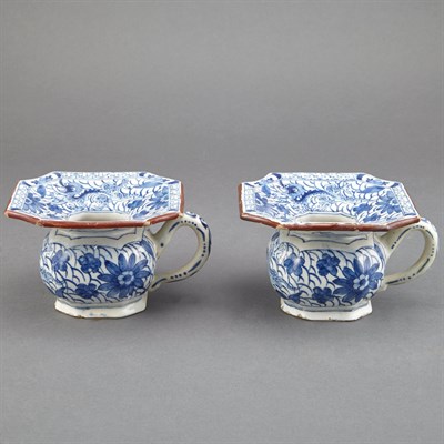 Lot 225 - Pair of Delft Spittoons 19th Century Each of...