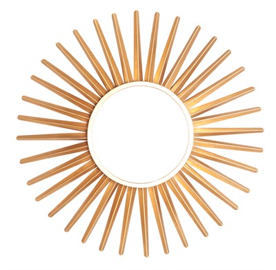 Lot 340 - Pair of Gold Painted Metal Sunburst Convex...