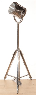 Lot 384 - Industrial Style Chromed Metal Tripod Floor...