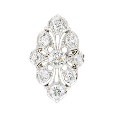 Lot 3065 - Platinum, White Gold and Diamond Ring