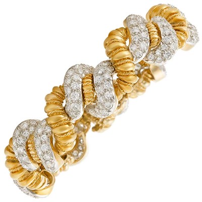 Lot 3406 - Gold, Platinum and Diamond Bracelet, Cartier