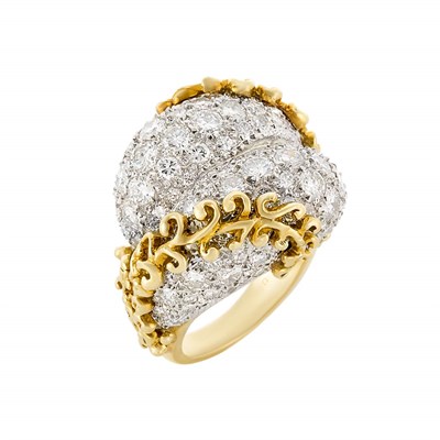 Lot 3412 - Gold, Platinum and Diamond Ring, Cartier