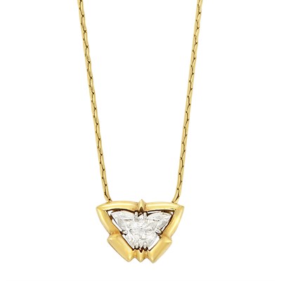 Lot 3344 - Gold and Diamond Butterfly Pendant with Chain Necklace
