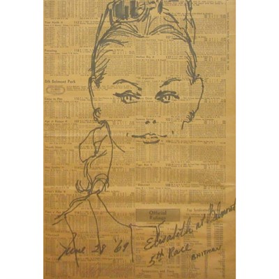 Lot 62 - LeRoy Neiman American, 1921-2012 Elizabeth at...