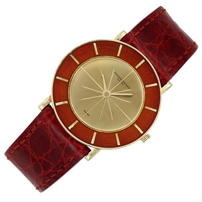 Lot 3124 - Gold and Red Enamel Wristwatch, Vacheron & Constantin, Ref. 6992