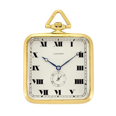 Lot 3111 - Gold Open Face Pocket Watch, Longines