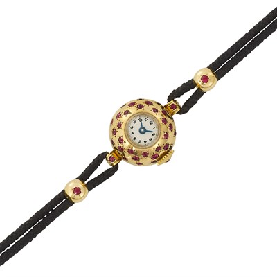 Lot 3202 - Lady's Gold and Ruby 'Liberty & CIE' Wristwatch, UTI Watch Co.