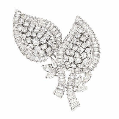 Lot 306 - Platinum and Diamond Clip-Brooch