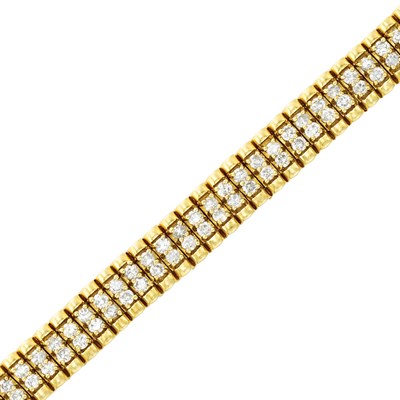 Lot 3173 - Gold and Diamond Bracelet