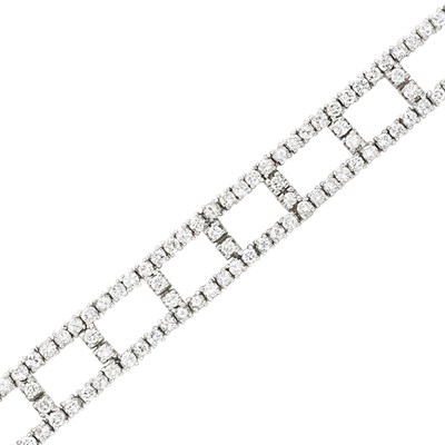 Lot 3269 - White Gold and Diamond Bracelet