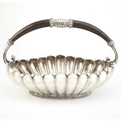 Lot 358 - German Art Nouveau Style Silver Basket Length...